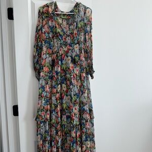 Anthropologie Multicolor Floral Long Sleeve Dress